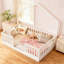 Lit sur pied avec rails hauts, lit Montessori en bois avec lumière-121107500-121107499