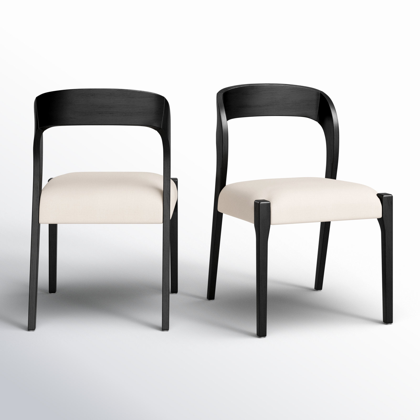 Hamish Linen Oak Dining Chair, Black