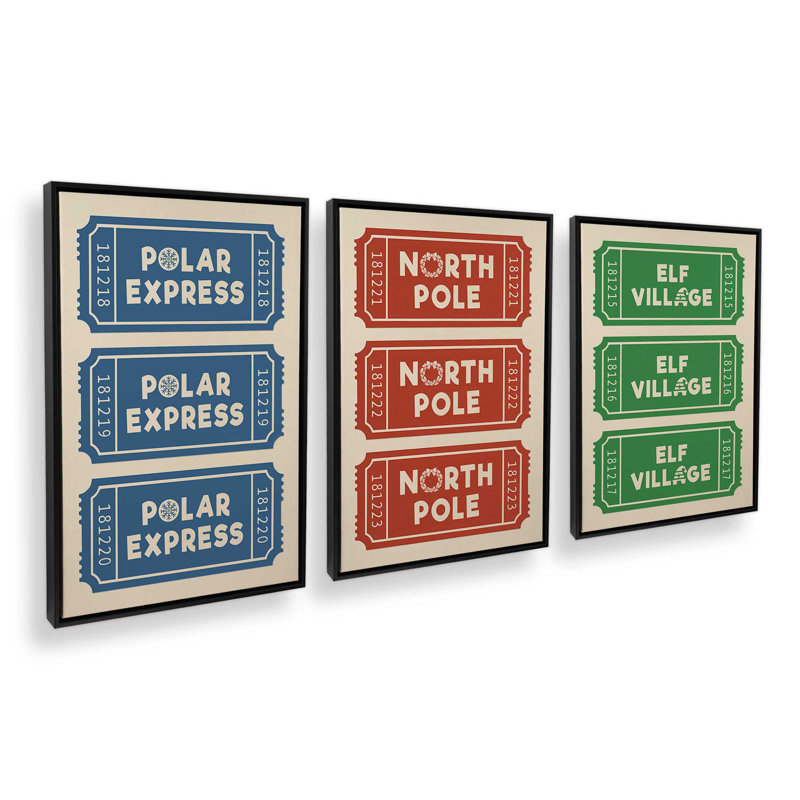 Ensemble de 3 impressions sur toile Northby Noel, 31" H x 63" W, Impression encadrée sans passe-partout, Satin Black