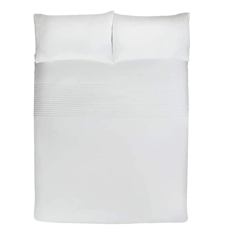Cotton Blend Bedding, Super King Duvet Cover + 2 Standard Pillowcases, White