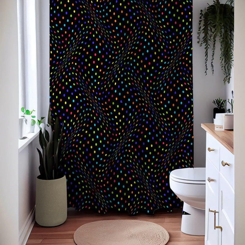 Evaggelia Dots Shower Curtain, 72" H x 70" W