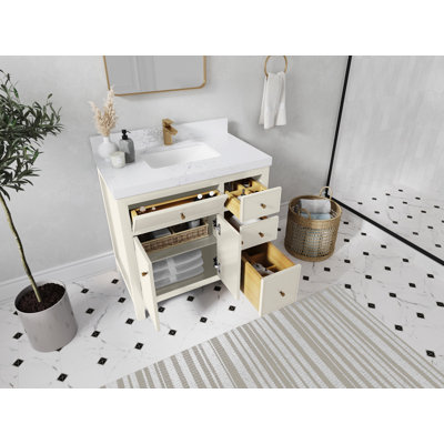 Sonoma 36 po X P 22 po Meuble-lavabo central en albâtre Quartz