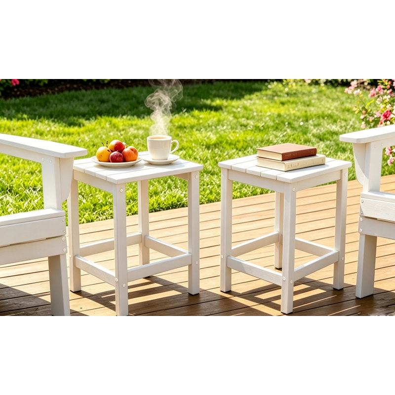 Table d'appoint 14 po x 13 po toutes saisons Adirondack, Blanc