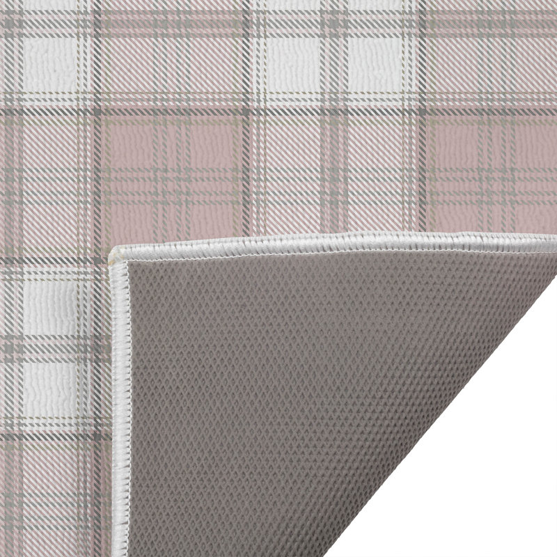 Bully Plaid Outdoor Doormat, 21" W x 34" L, Pink