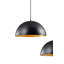 Quanshae 1 -Dome Pendant Light – Black Metal with Golden Lining, Modern Ceiling Fixture for Kitchen, Dining & Living Room