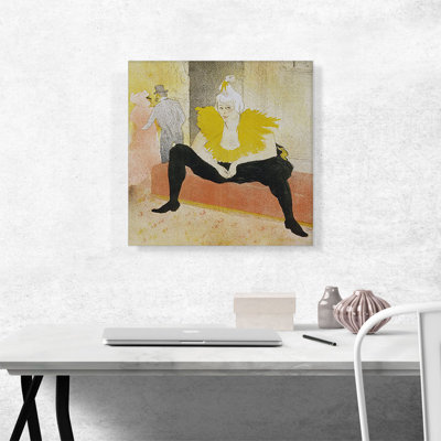 «La Clownesse Assise - Mademoiselle Cha-U-Kao 1896» par Henri De Toulouse-Lautrec, reproduction d'art sur toile tendue