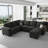 Shavera Velvet L Shaped Sectional Sofa Bed Sleeper Couch With Storage Ottoman-100585105