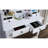Wooden Vanity Make Up Table And Stool , White - Wood Construction With 3 Beveled Mirror Four Drawers Materials Fashionable Look-596310209