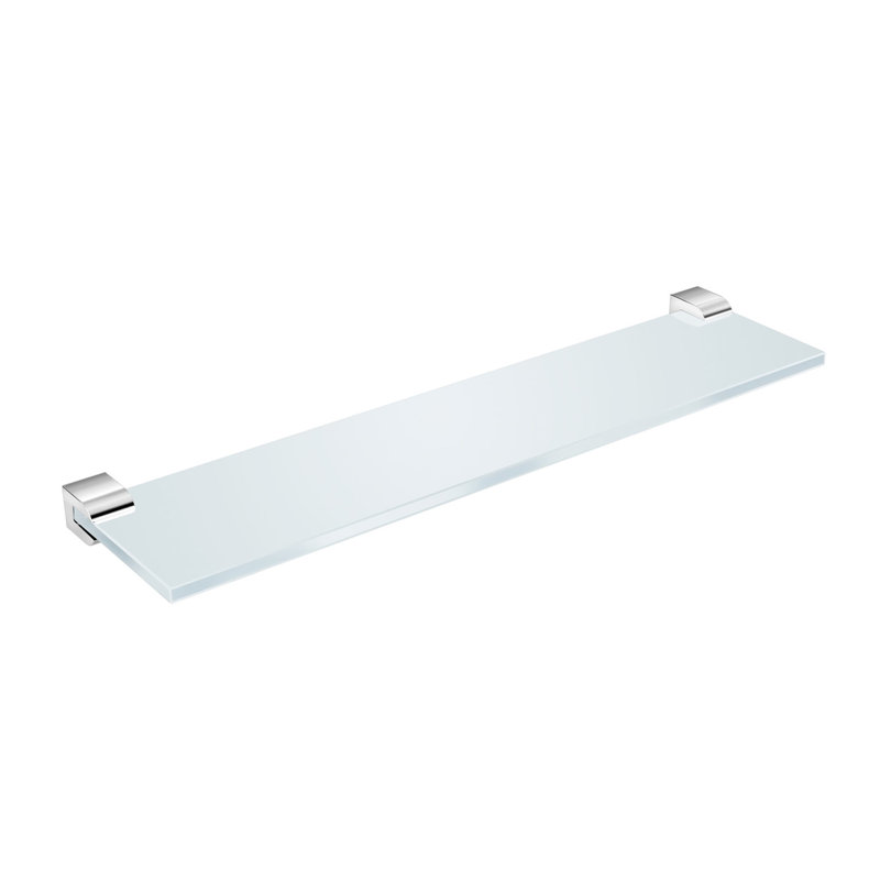 Jasinski Glass Floating Shelf, Chrome