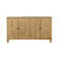 Armoire décorative 59 po brune avec 4 portes sculptées, buffet en bois naturel, meuble média et console pour l'entrée, le salon, la chambre à coucher, la salle à manger