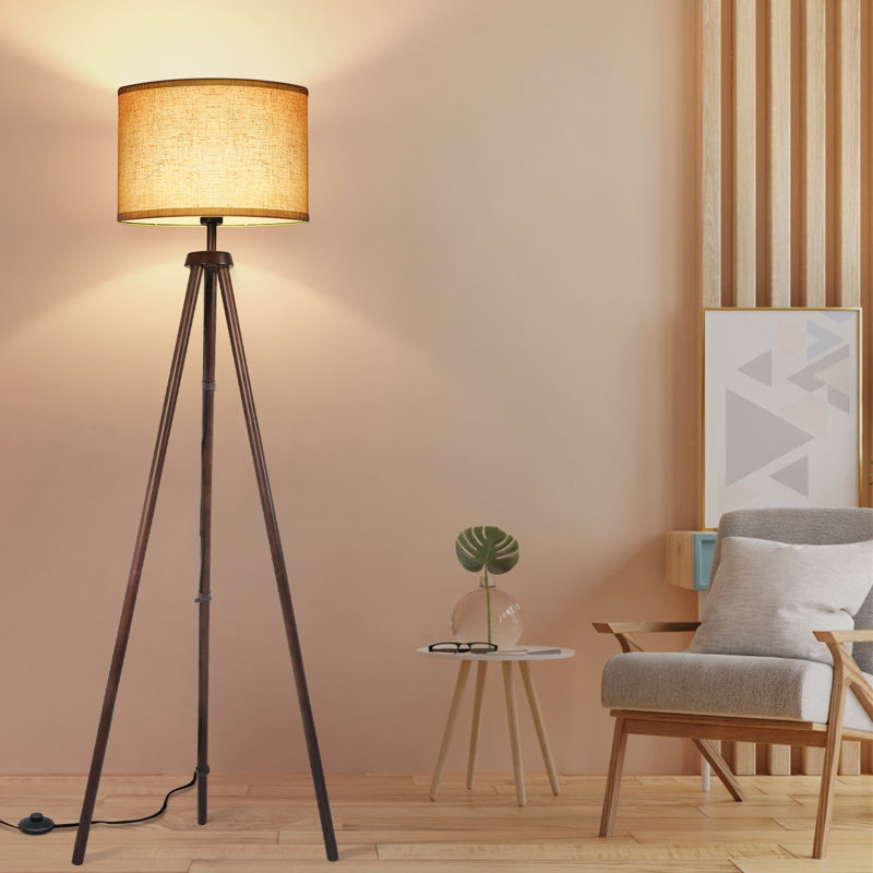 Jio 63'' Tripod Floor Lamp with Remote Control and LED Bulb Included