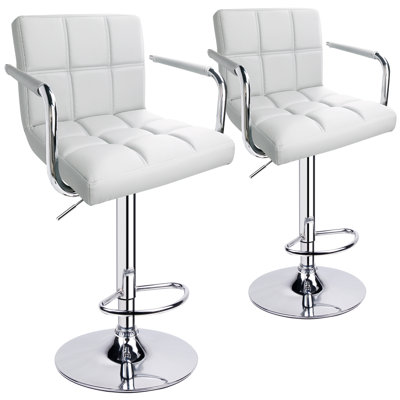 Square Back With Armrest Adjustable 32.5" Bar Stool
