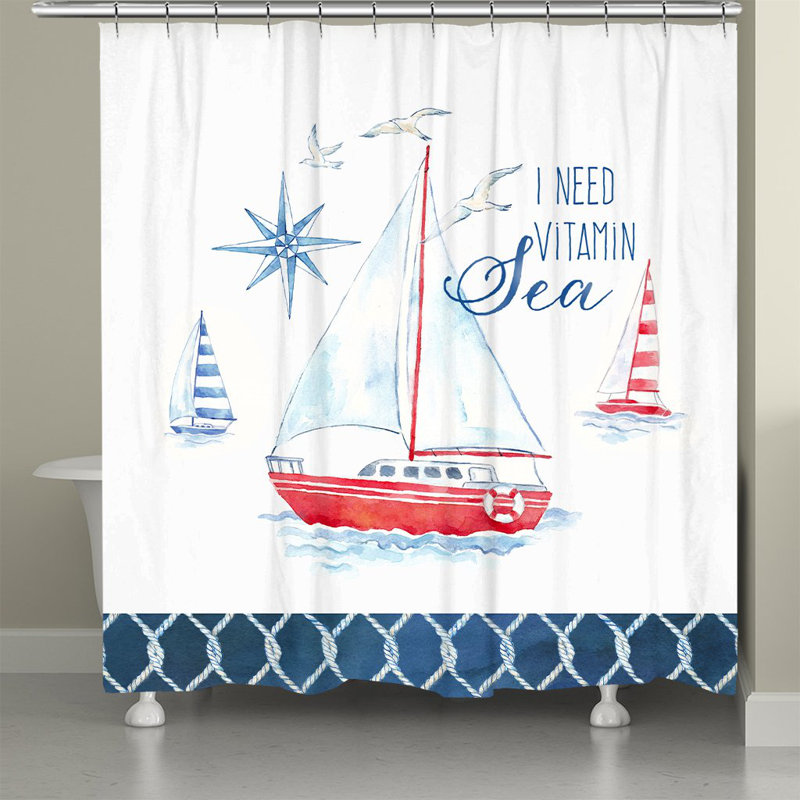 Sieber Nautical Sea Life Vitamin Sea Shower Curtain