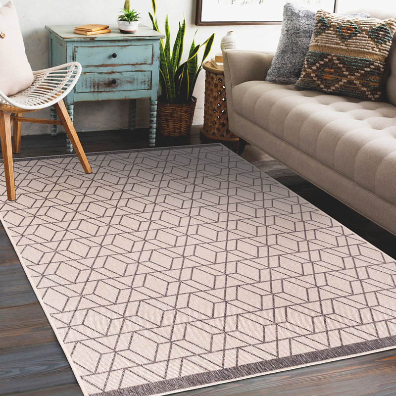 Maria Geometric Hand Woven Indoor / Outdoor Area Rug, Rectangle 120 x 170cm