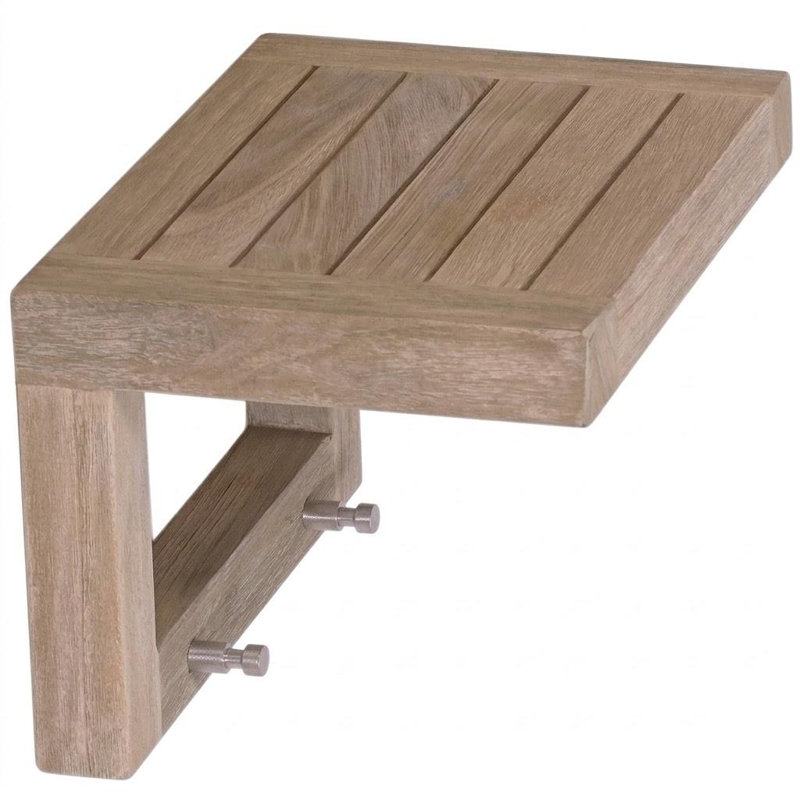 Tablette flottante 12 "fixée au mur en bois massif gris clair avec crochets