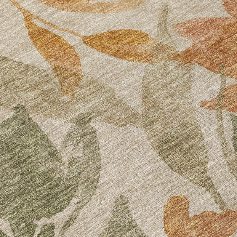 Tapis tropical intérieur / extérieur lavable à la machine Chantille ACN2960, Mastic, 8 pi x 10 pi
