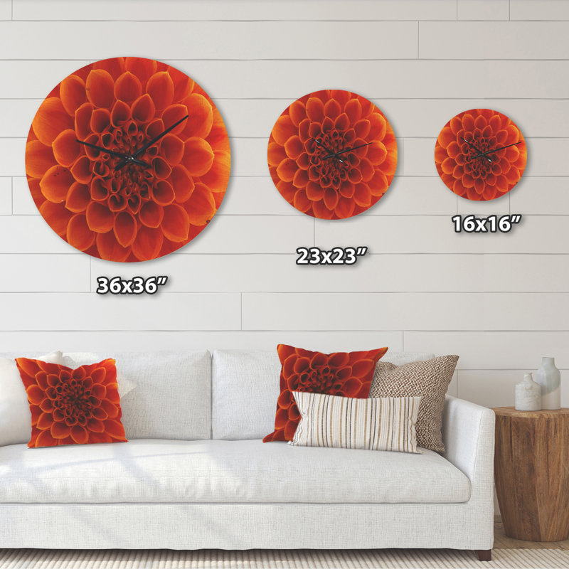 Grande horloge murale, Orange, Grand