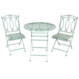 Fleur De Lis Living Wrought Iron Bistro Set - Sage Green