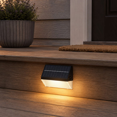 8-Pack Solar Deck Lights with Remote | Cool White and Warm White, 12 Modes, IP65 Waterproof Protection and Auto Dusk-to-Dawn Lighting for Fences, Steps, Balconies, Walls, Patios, Yards and Stairs
