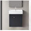 Meuble-lavabo flottant moderne de 21,6 po avec lavabo en céramique - parfait pour les petites salles de bain, rangement à gauche-102867654