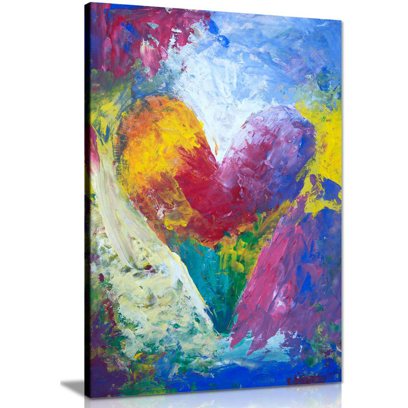 Heart - Wrapped Canvas Painting, 46cm H x 31cm W