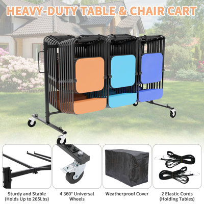 Metal Folding Chair Rack Cart, Folding Chair Dolly