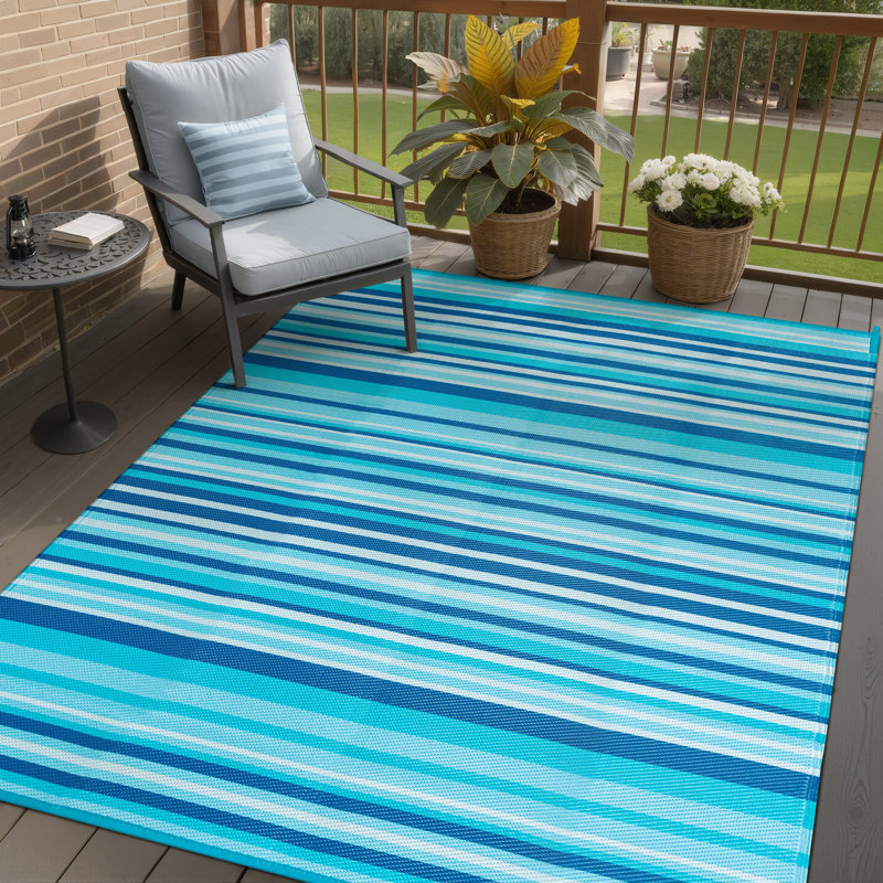 Tapis d'extérieur réversible imperméable Ellie, Rectangle 6 pi x 9 pi