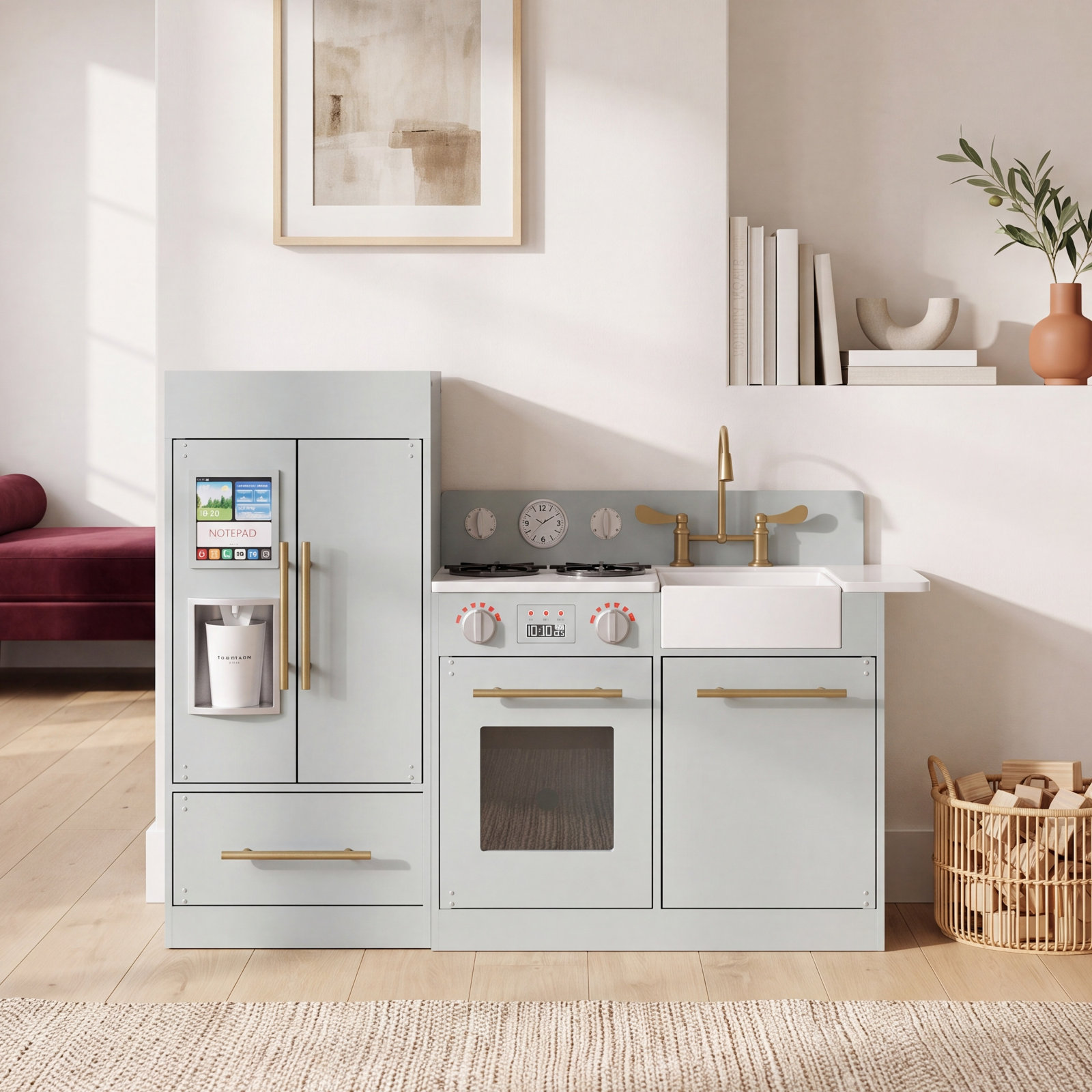 Teamson Kids Little Chef Charlotte Play Kitchen, Gray/Gold