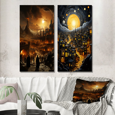 Islam The Night Of Laylat Al II - Islam Wall Art Living Room Set Of 2