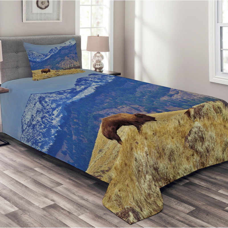 Micheal No Pattern Bedspread with Pillow Shams, 170 x 220 cm