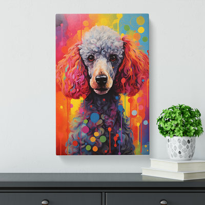 Poodle Hard Edge - Wrapped Canvas