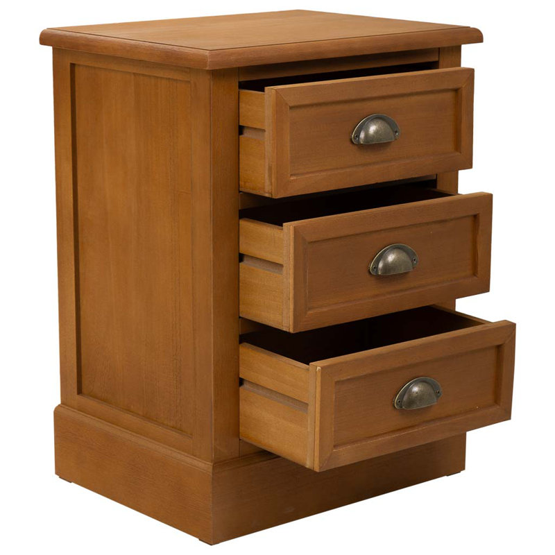 Leann 45cm W Solid Wood Bedside Table