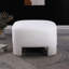 Blanc, 73 cm L x 73 cm l x 47 cm H, aucun assemblage requis, douceur incomparable, forme carrée arrondie, repose-pieds multifonctionnel, structure en bois d'eucalyptus, assise mi-ferme, tissu, design moderne, utilisable comme repose-pieds et