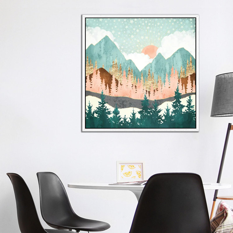 Winter Forest Vista - Print on Canvas, White Framed, 93.98 cm H x 93.98 cm W