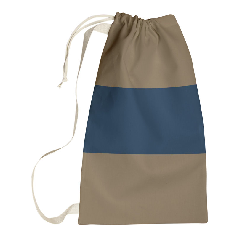Utah Fabric Laundry Bag with Handles, Small (29" H x 18" W), Gold/Blue