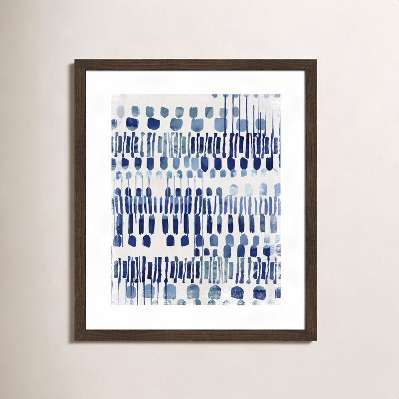 Fynn Continuately I - reproduction d'art, H 19 po x l 16 po x P 0,75 po, Papier avec cadre à grain de bois noyer, Blanc