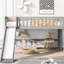 Lit mezzanine bas gris avec glissade, rendant la chambre à coucher plus agréable à glisser-398235264-398235270