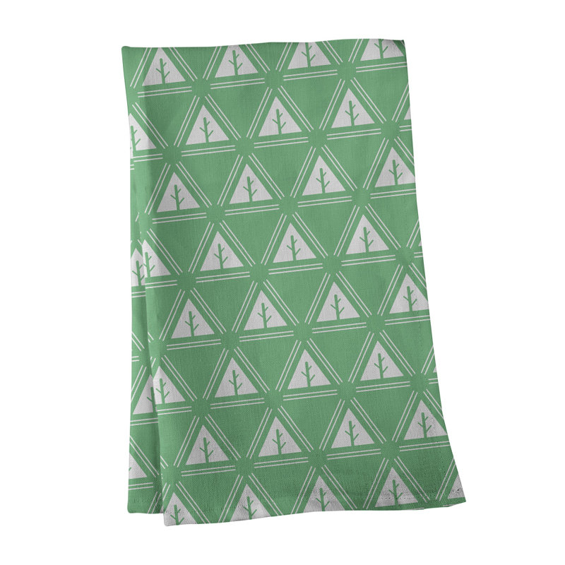 Theo Nath Tea Towel Kitchen Towel, White/Green, Cotton Twill