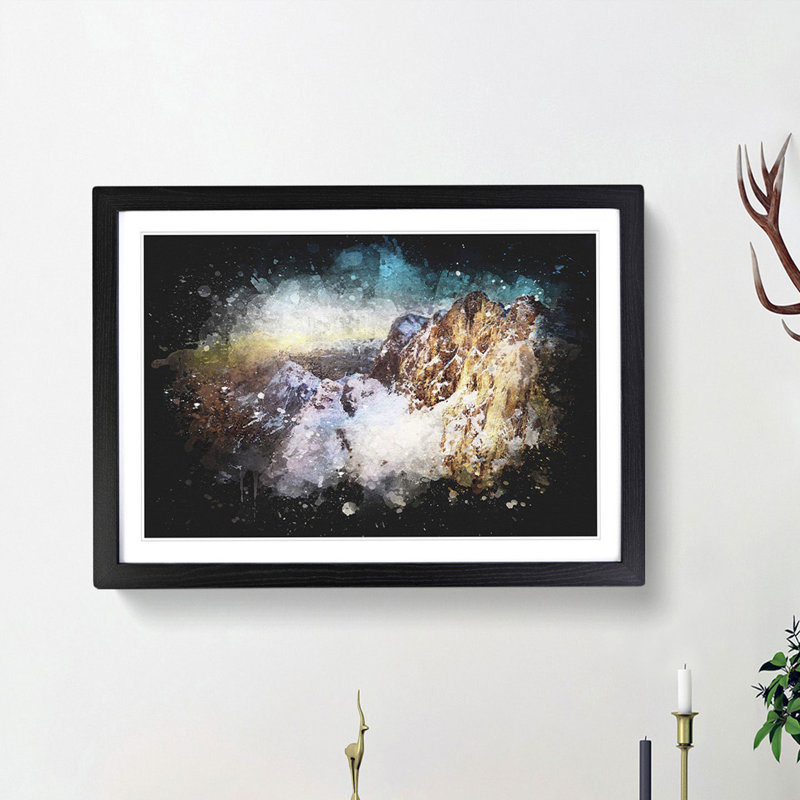Hoher Dachstein Mountain in Austria - Picture Frame Painting Print, 33cm H x 45cm W x 2cm D, Black Framed