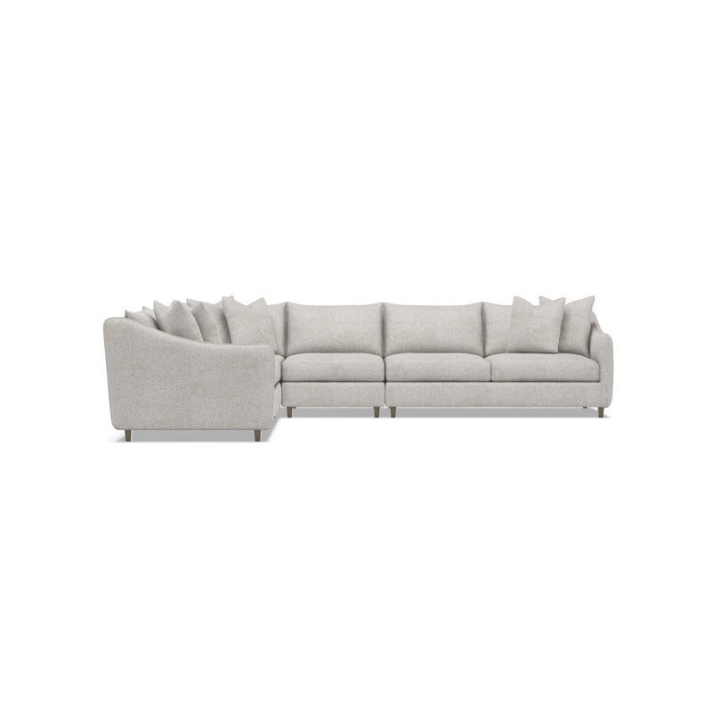 Bernhardt Joli 4-Piece Fabric Sectional, Gray Polyester