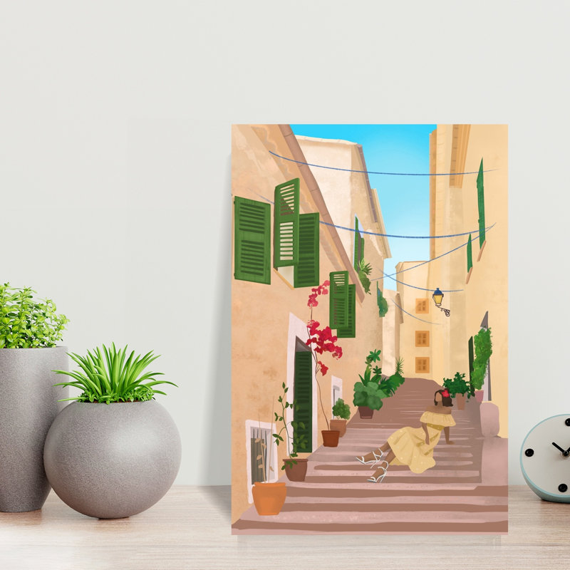 Untitled Contemporary Summer Architecture Wall Art Print 1 Piece Wrapped Canvas Wall Art, 45.72cm H x 30.48cm W