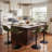 Swivel Adjustable Height Bar Stools, Faux Leather Upholstered Counter Stools, Modern Pub Stools-536752558