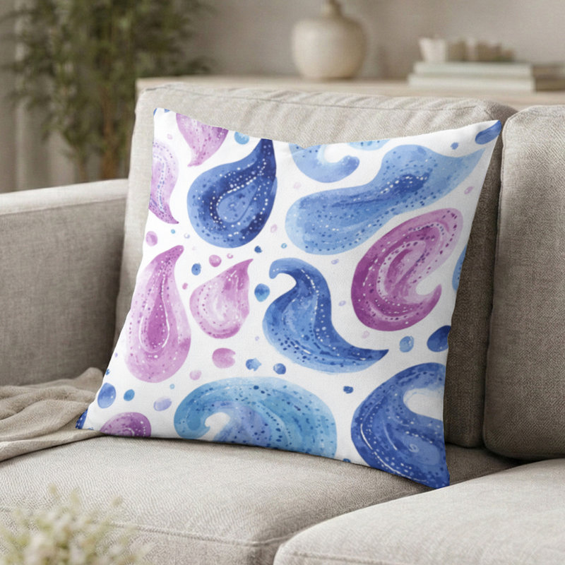 Coussin Modern Modern - Coussin bleu serein, H 18 po x l 18 po