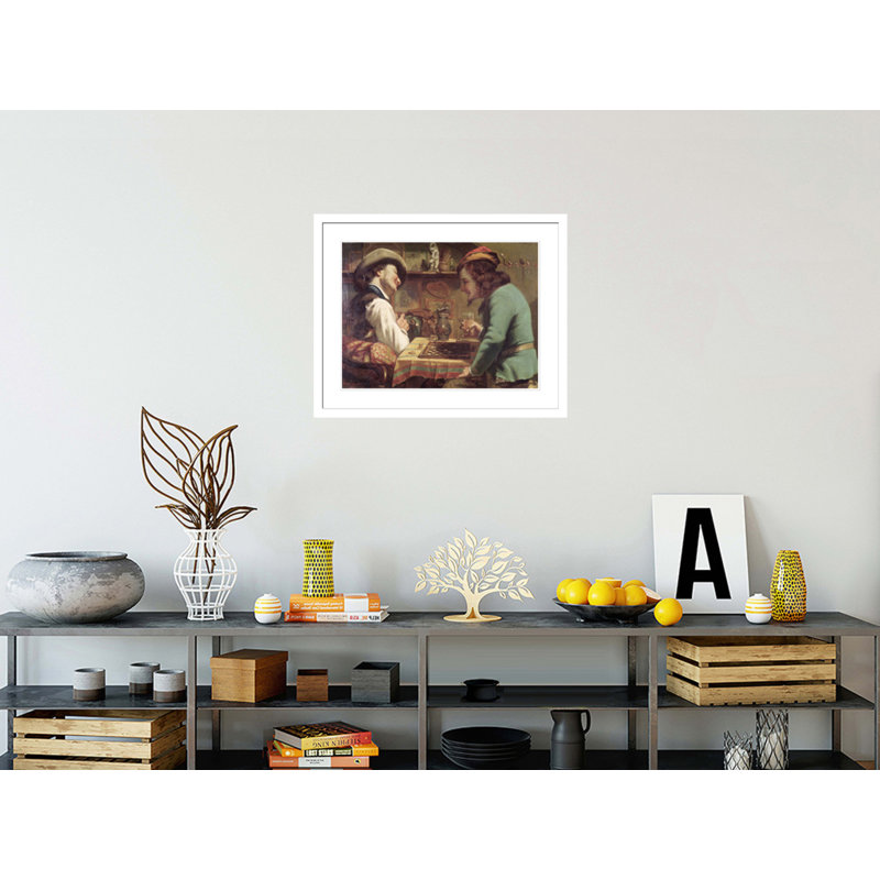 «The Game of Drafts» par Gustave Courbet, impression giclée encadrée, H 23,5 po x l 29,34 po