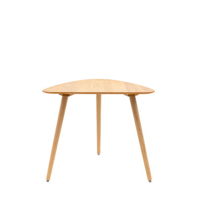 Rosalee Triangular Wood Top Dining Table with Wood Base