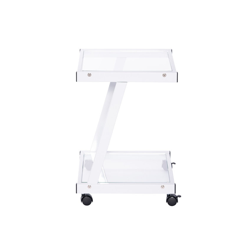 Chariot-bar Glenmore, Blanc, Verre transparent