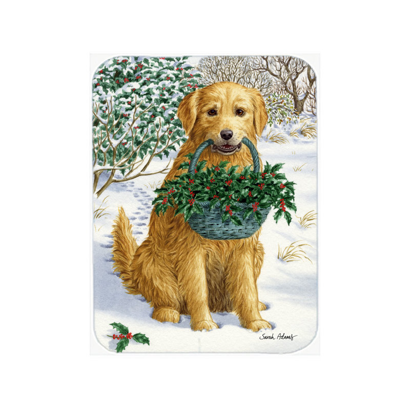 Caroline's Treasures Labrador and Holly Glass Cutting Board