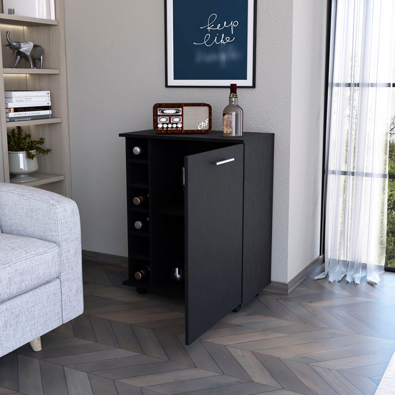 Versatile 6-Bottle Rack Bar Cart With Extraordinary Functionality