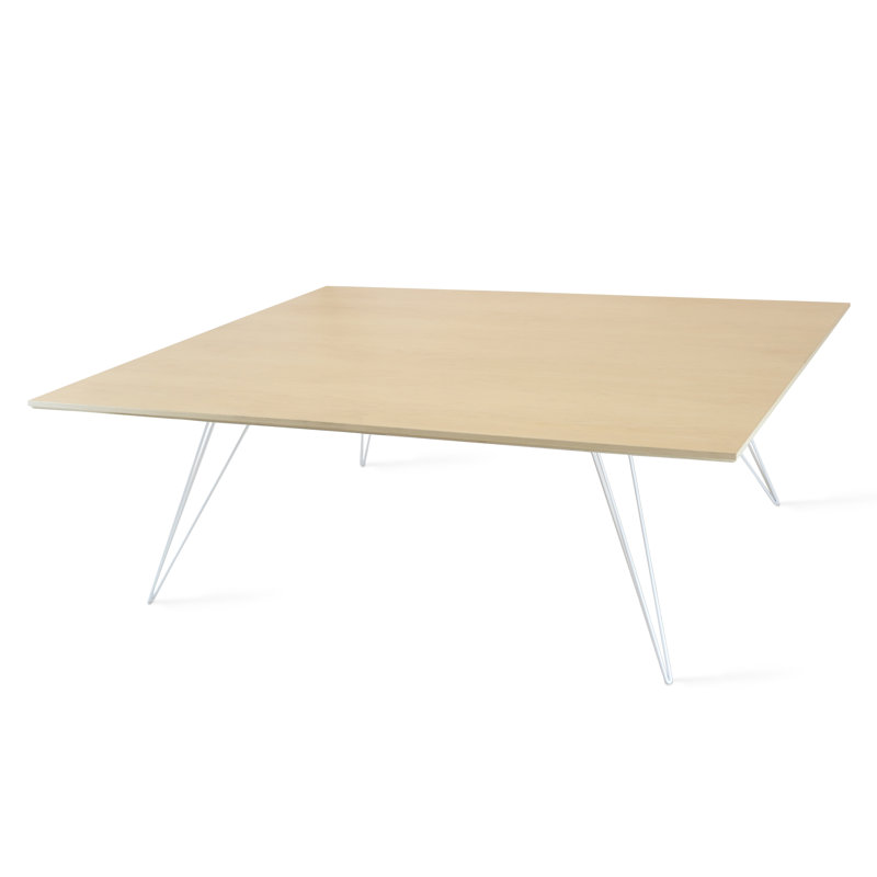 Williams Coffee Table, White, 18" H x 54" L x 46" W, Maple