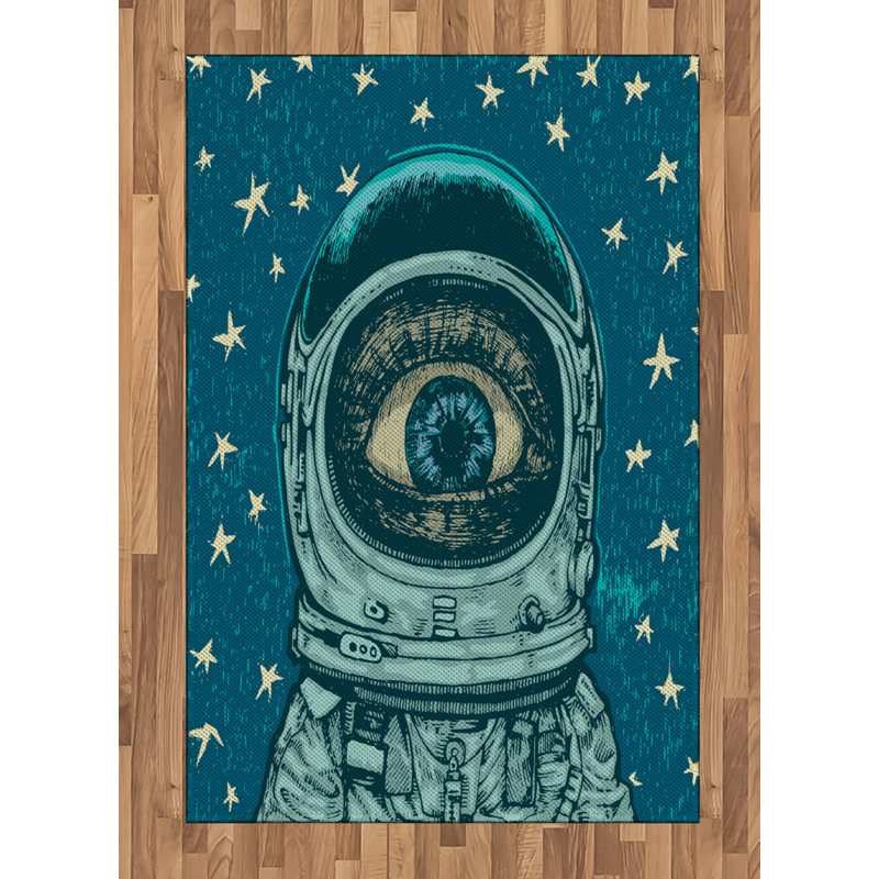 Tapis décoratif à longues fibres en polyester à haute densité Astronaut, Rectangle— 4 pi x 5 pi 8 po